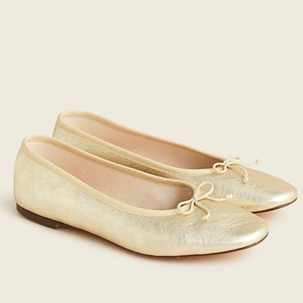 J Crew Gold Flats